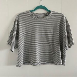 American Eagle Striped Crop Top T-Shirt